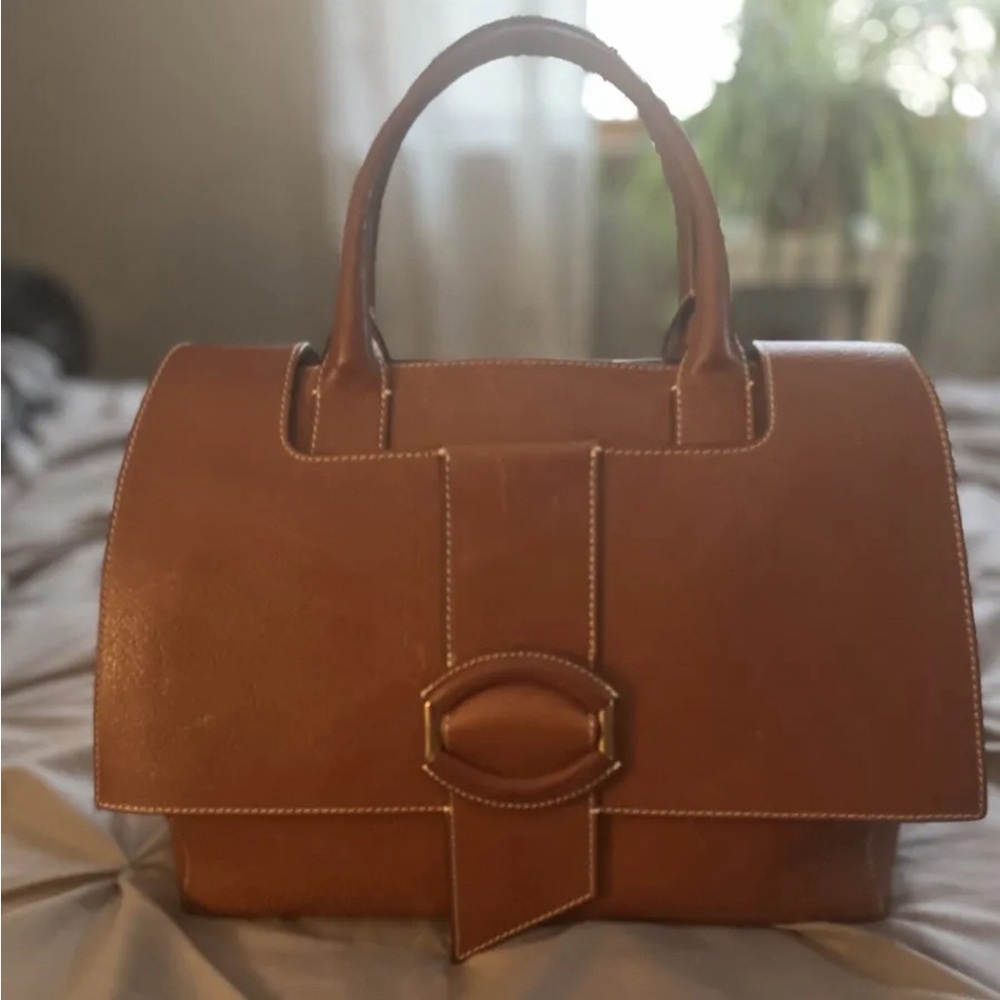 Banana Republic SILVA TOP-HANDLE BAG (Cognac Brown)